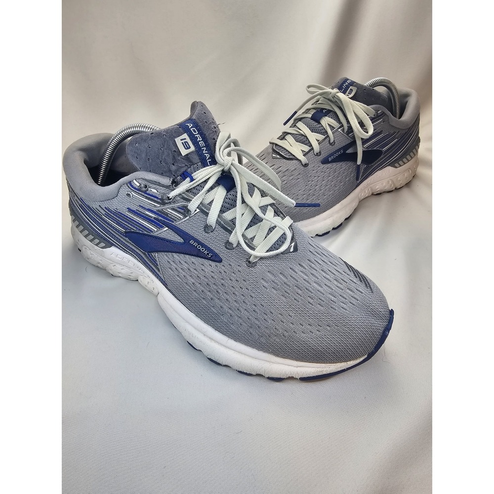 Brooks Adrenaline GTS 19 Gray Blue Running Shoes Men's 9.5 D Stability Athletic